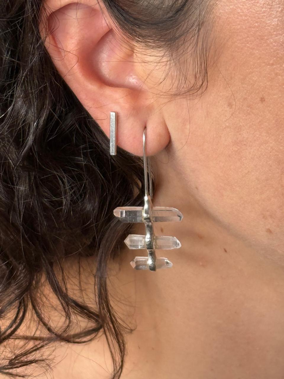 ARETES ESPINA CUARZO - PIEZA ÚNICA